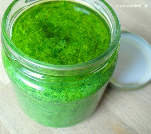 Voedwel, natuurlijk voedingsadvies, daslookpesto