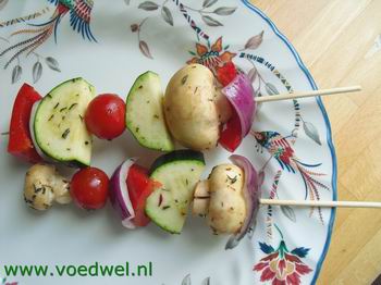 Voedwel, natuurlijk voedingsadvies, groentespiesjes